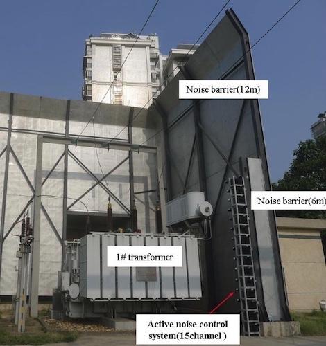 Active sound barrier at a substation. Image used courtesy ofResearchGate.